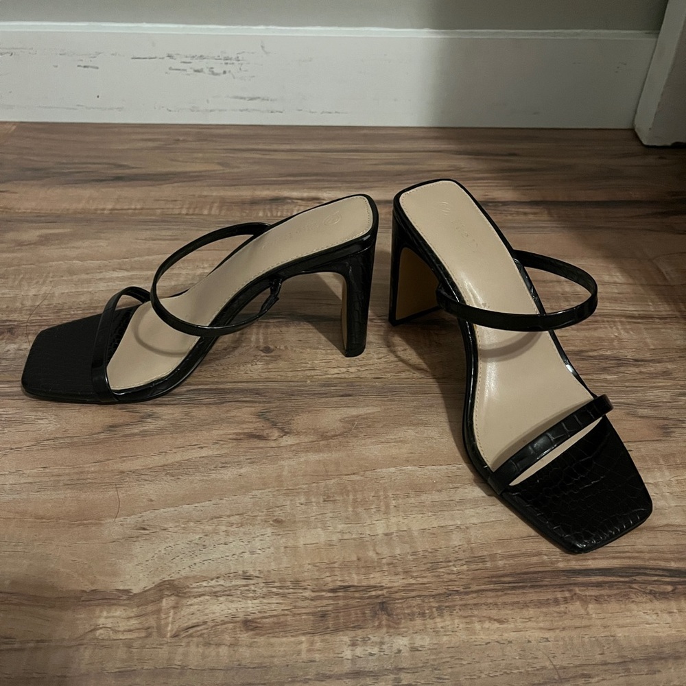 Black strappy heels